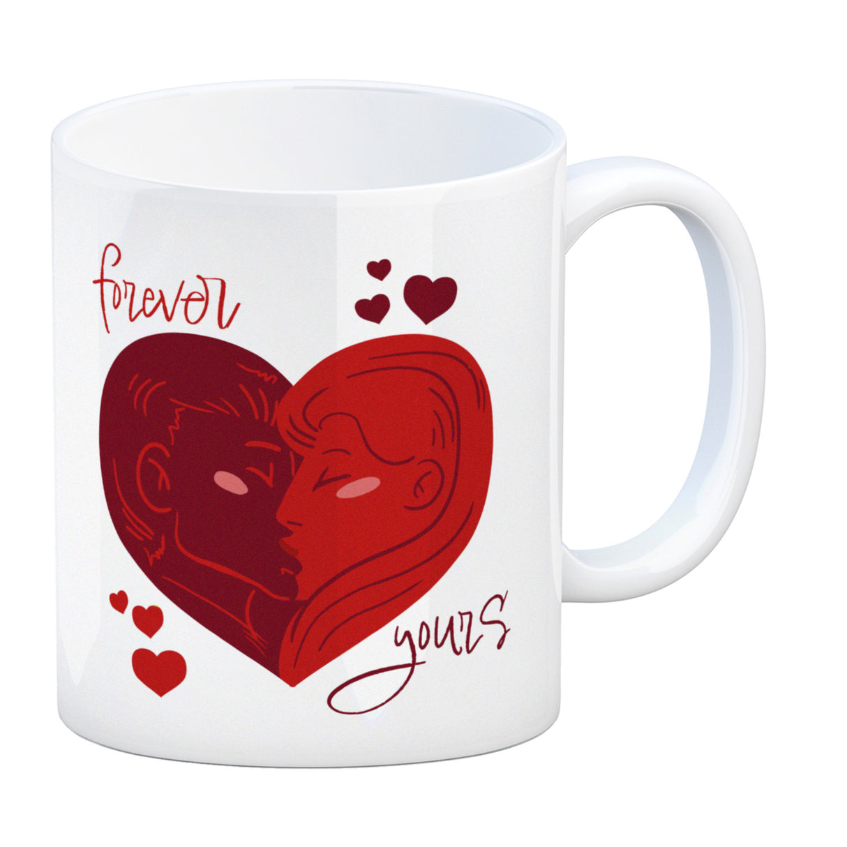 Forever yours Kaffeebecher mit küssendem Paar