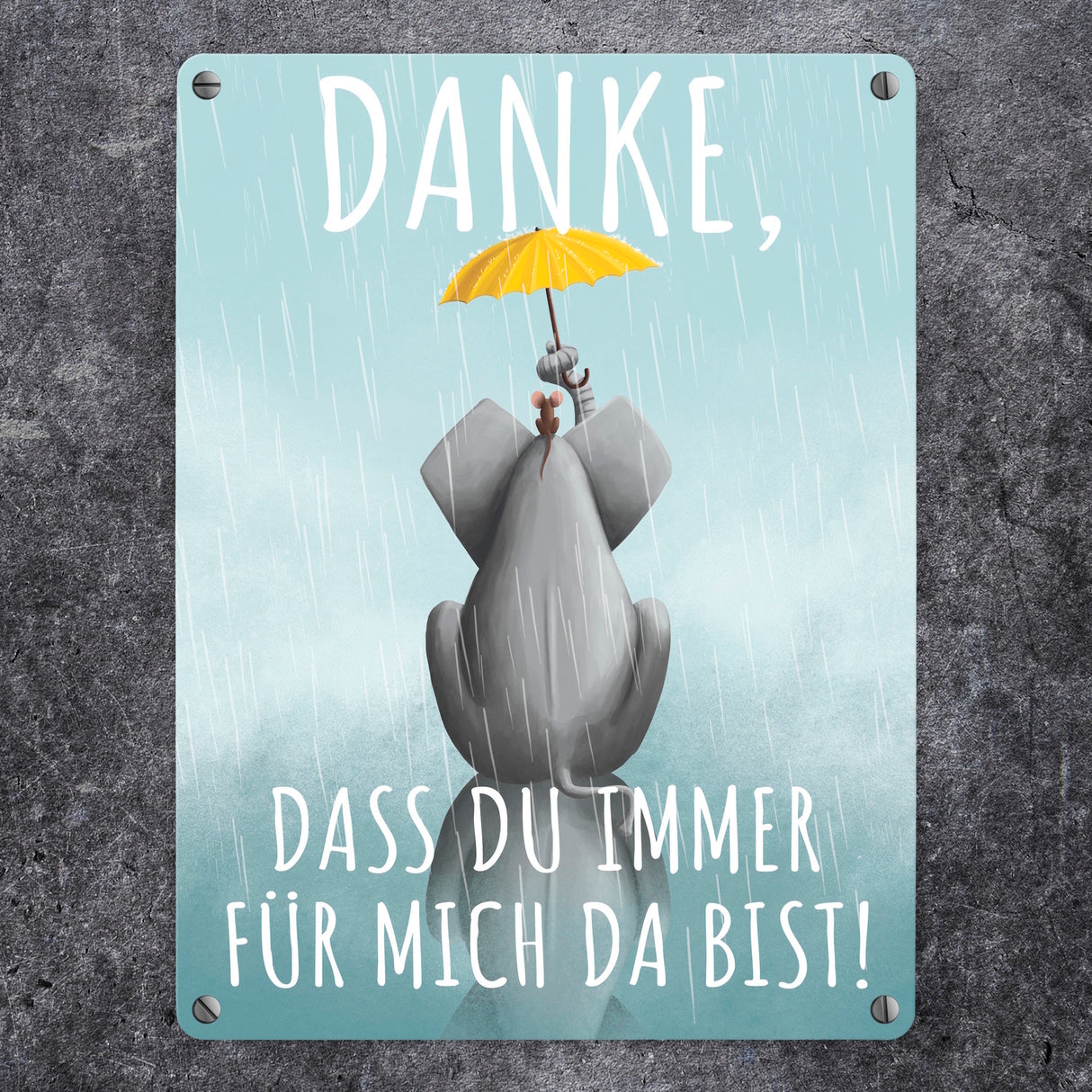 Danke, dass du immer für mich da bist Elefant Metallschild