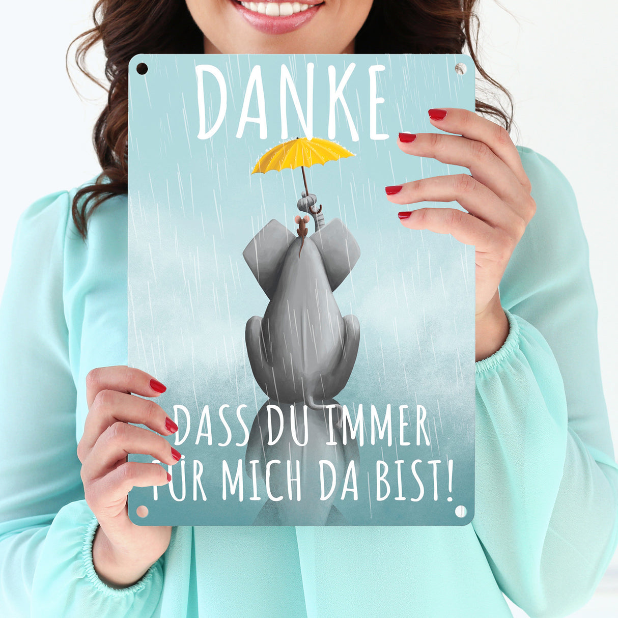 Danke, dass du immer für mich da bist Elefant Metallschild