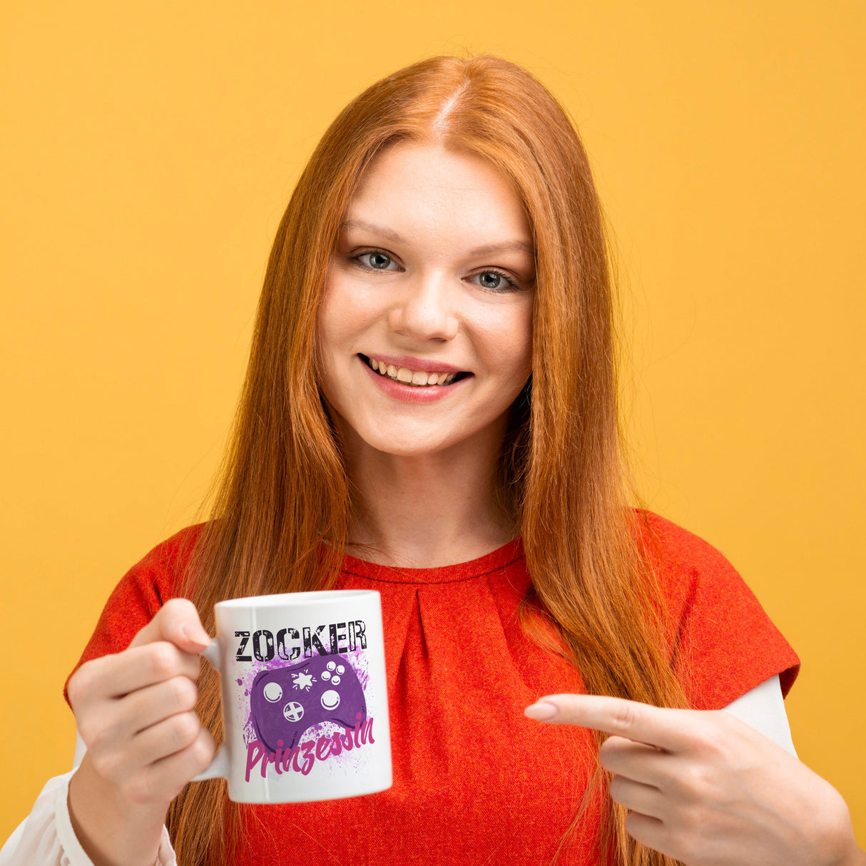 Zocker Prinzessin Kaffeebecher mit Controller Motiv