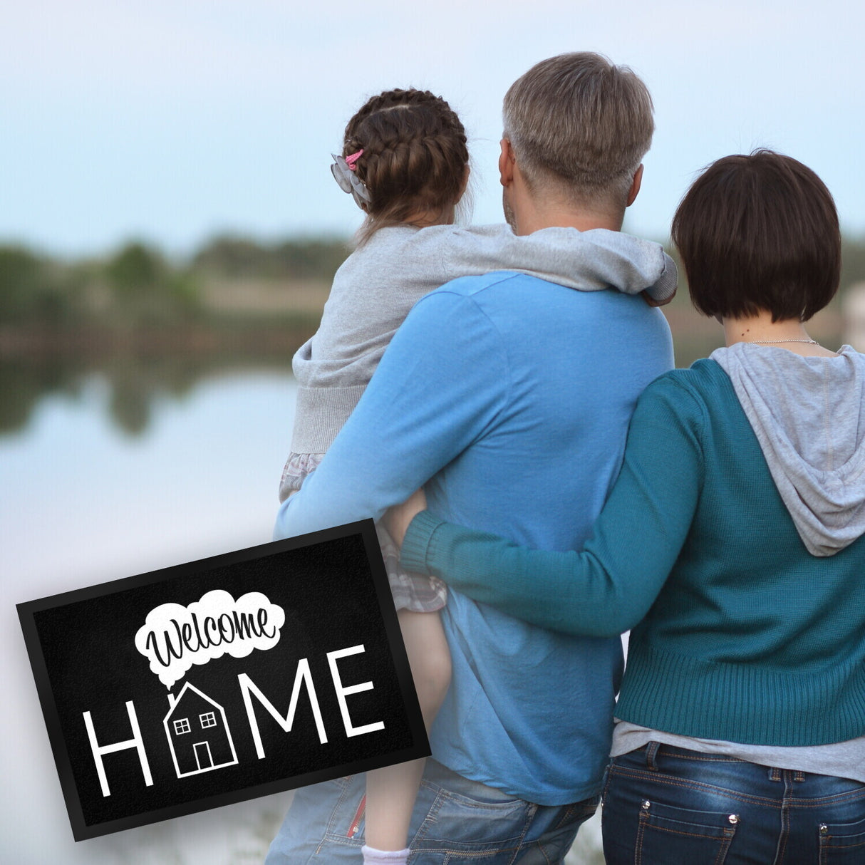 Welcome Home Fußmatte mit Haus-Motiv