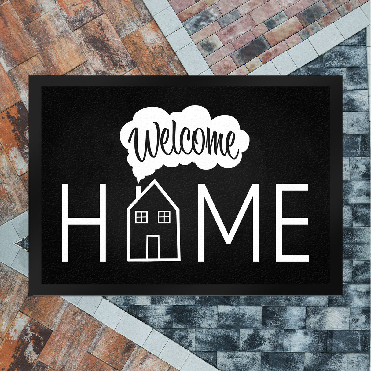 Welcome Home Fußmatte mit Haus-Motiv