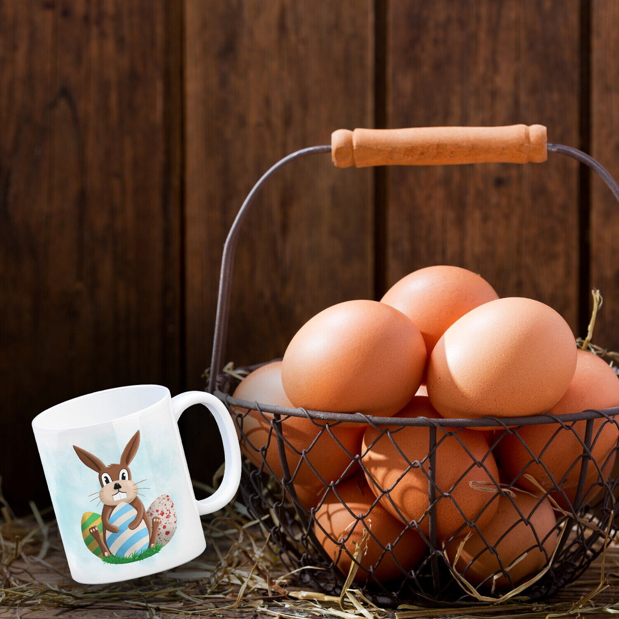 Osterhase und Ostereier Kaffeebecher