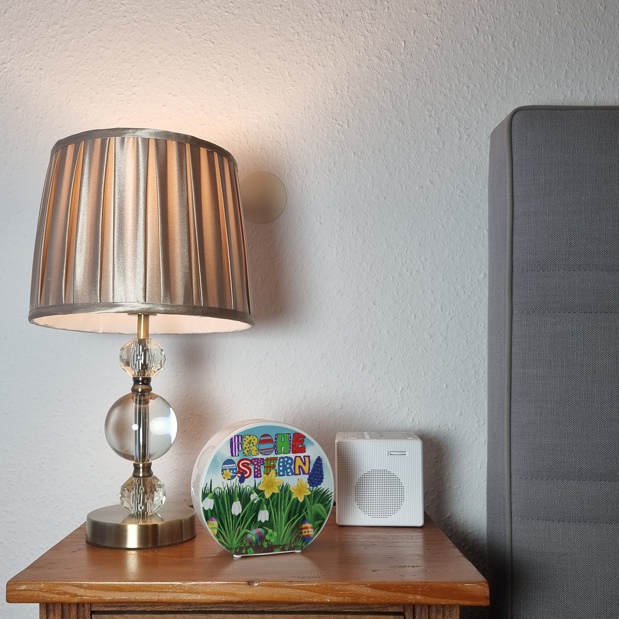 Frohe Ostern Spardose mit Osterglocken und Schneeglöckchen