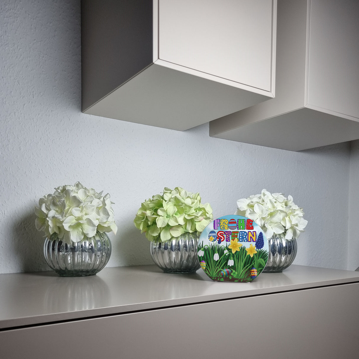 Frohe Ostern Spardose mit Osterglocken und Schneeglöckchen