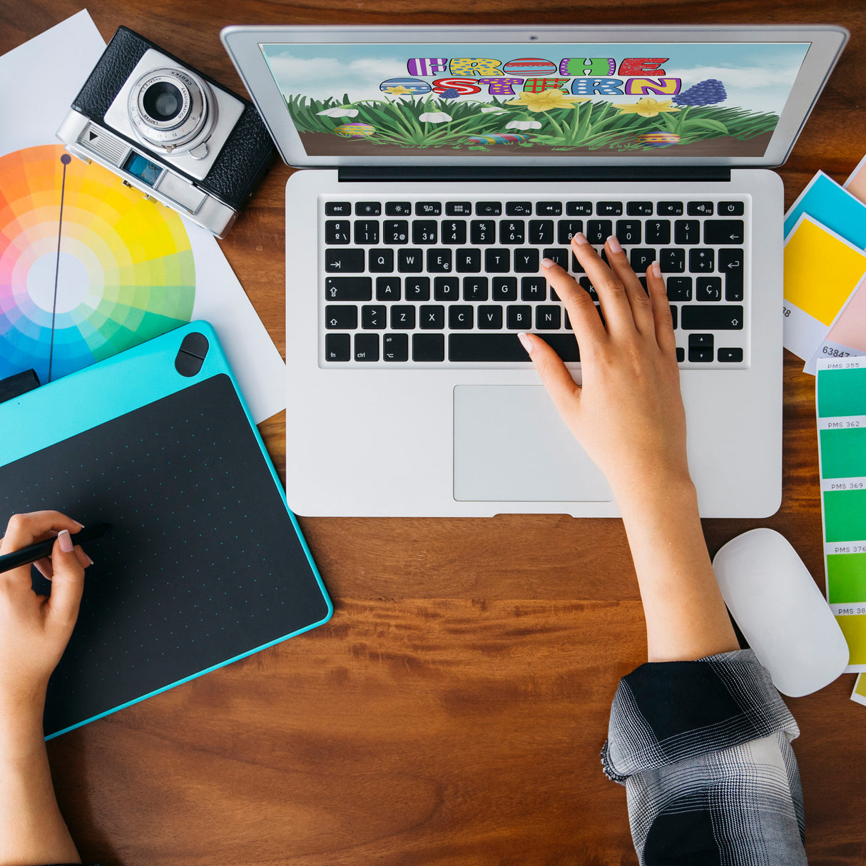 Frohe Ostern Spardose mit Osterglocken und Schneeglöckchen