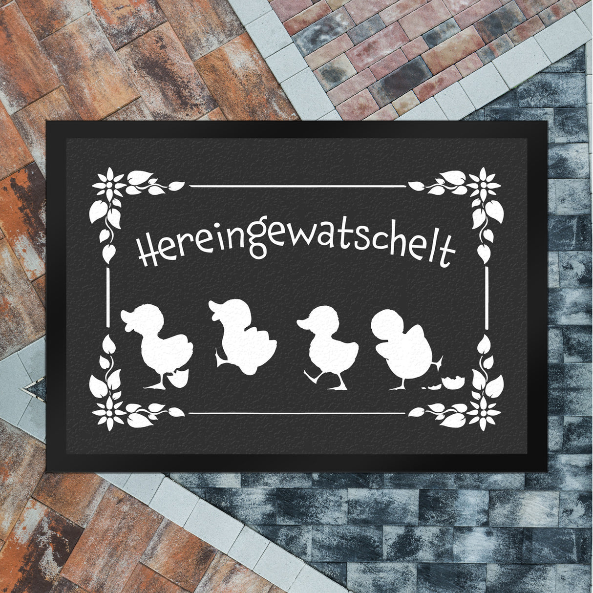 Hereingewatschelt Fußmatte mit niedlichen Entchen