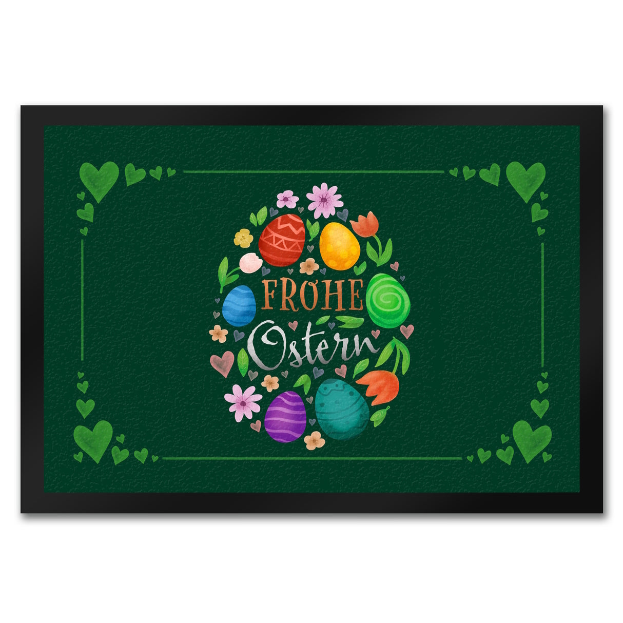 Frohe Ostern Fußmatte mit Frühlingsmotiven