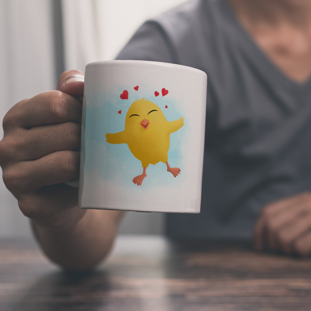 Frohe Ostern Kaffeebecher mit lustigem Küken