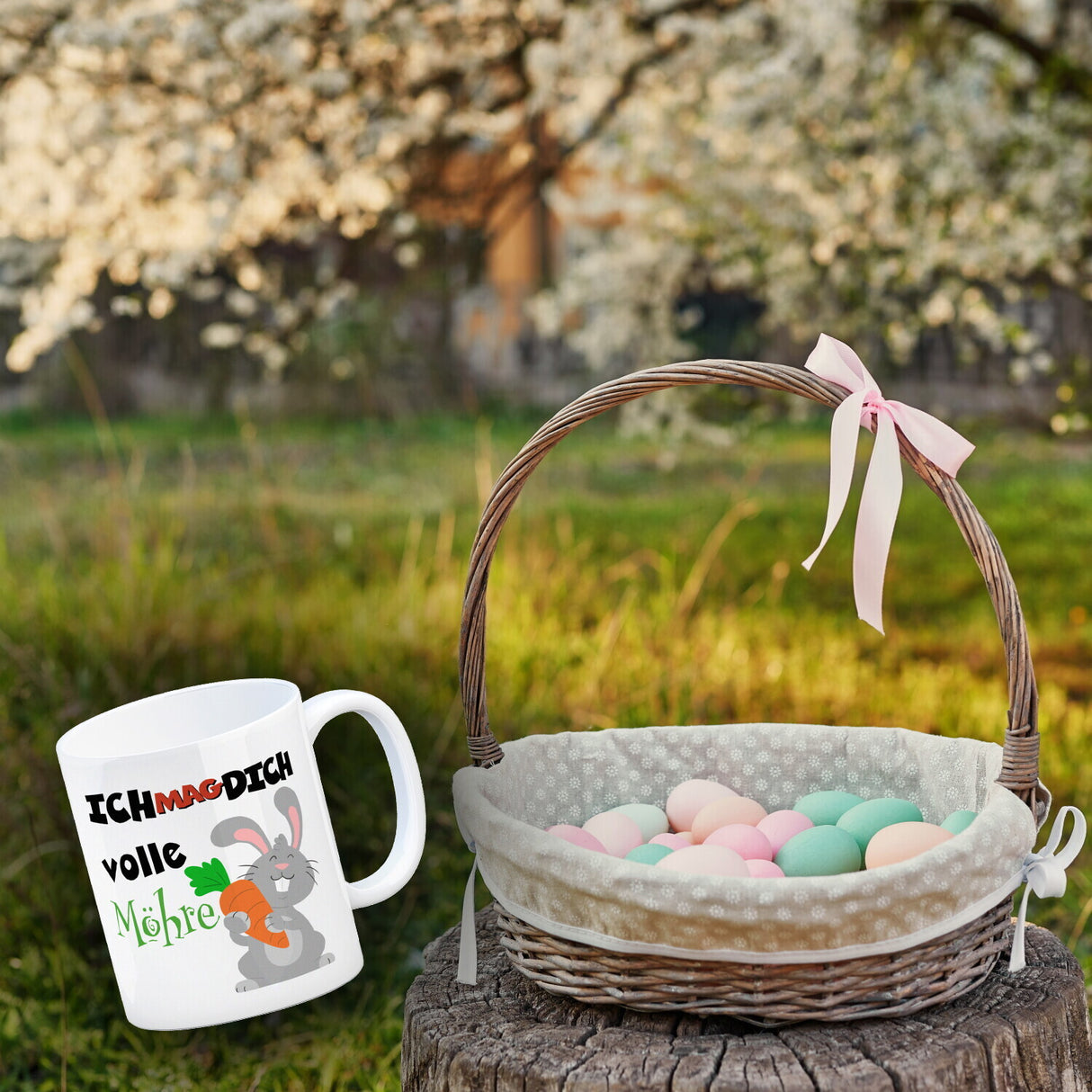 Ich mag dich volle Möhre Kaffeebecher mit süßem Hasen