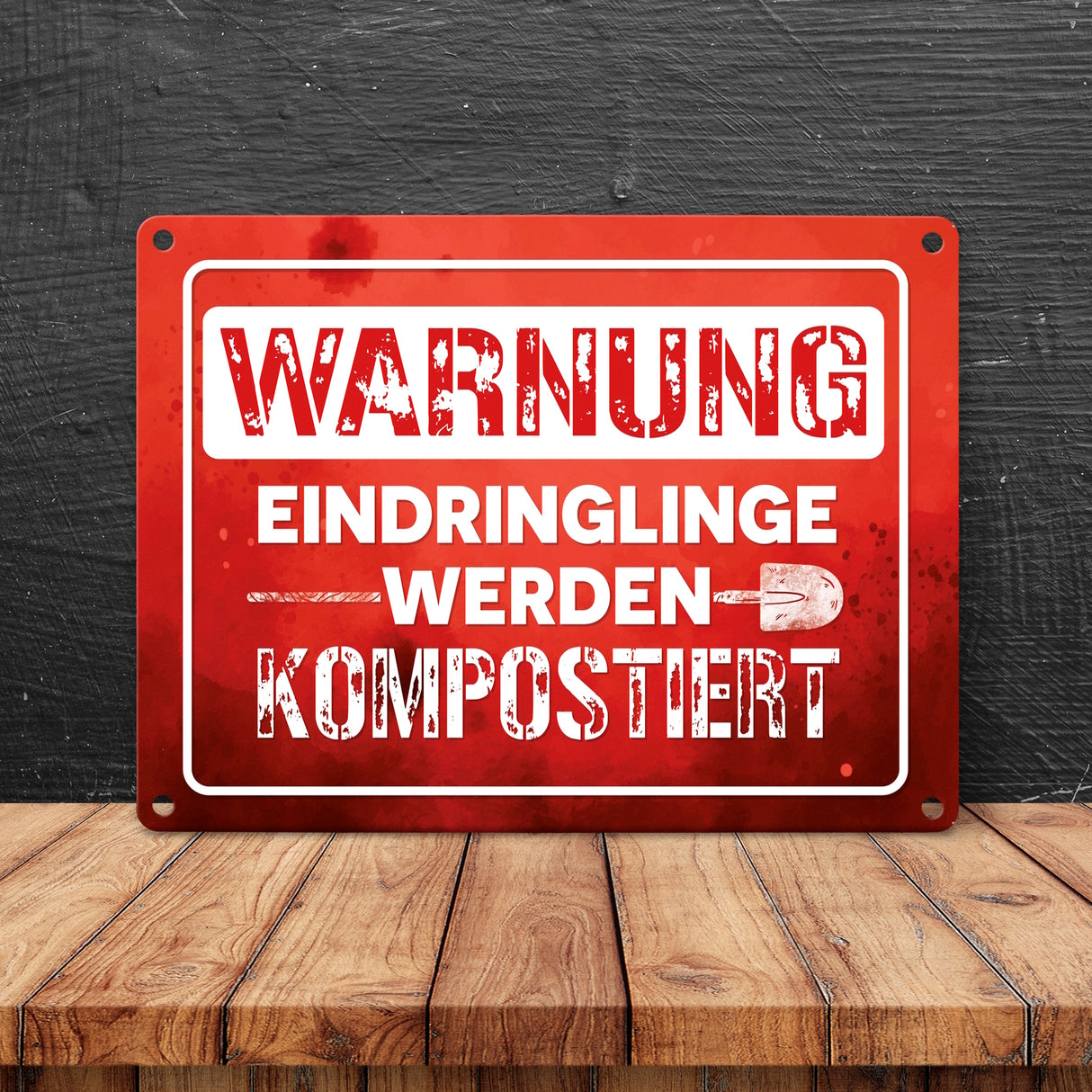 Warnung Eindringlinge werden kompostiert Metallschild
