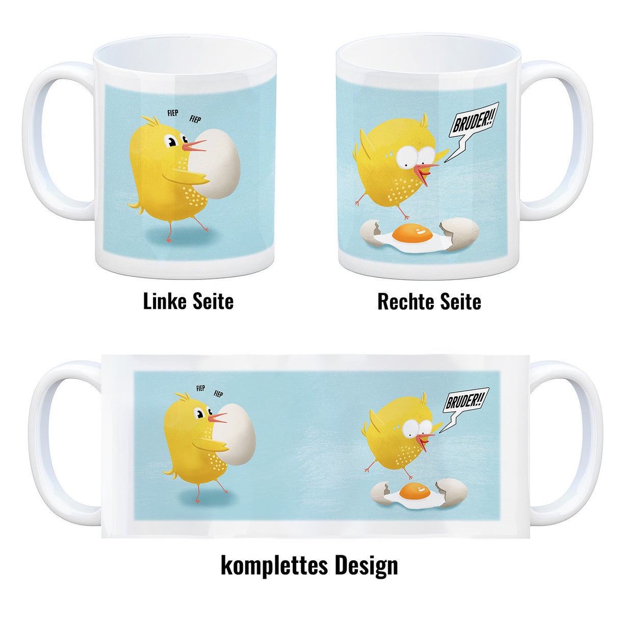 Niedliches Küken mit Ei Kaffeebecher
