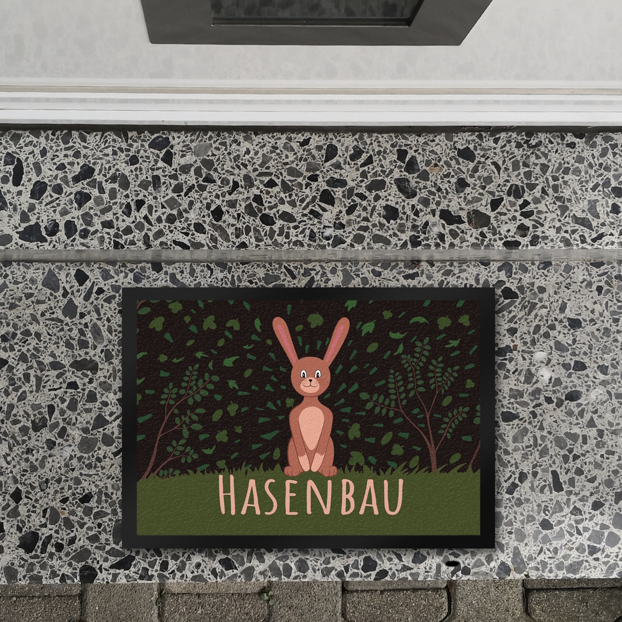 Hasenbau Fußmatte mit niedlichem Hasen
