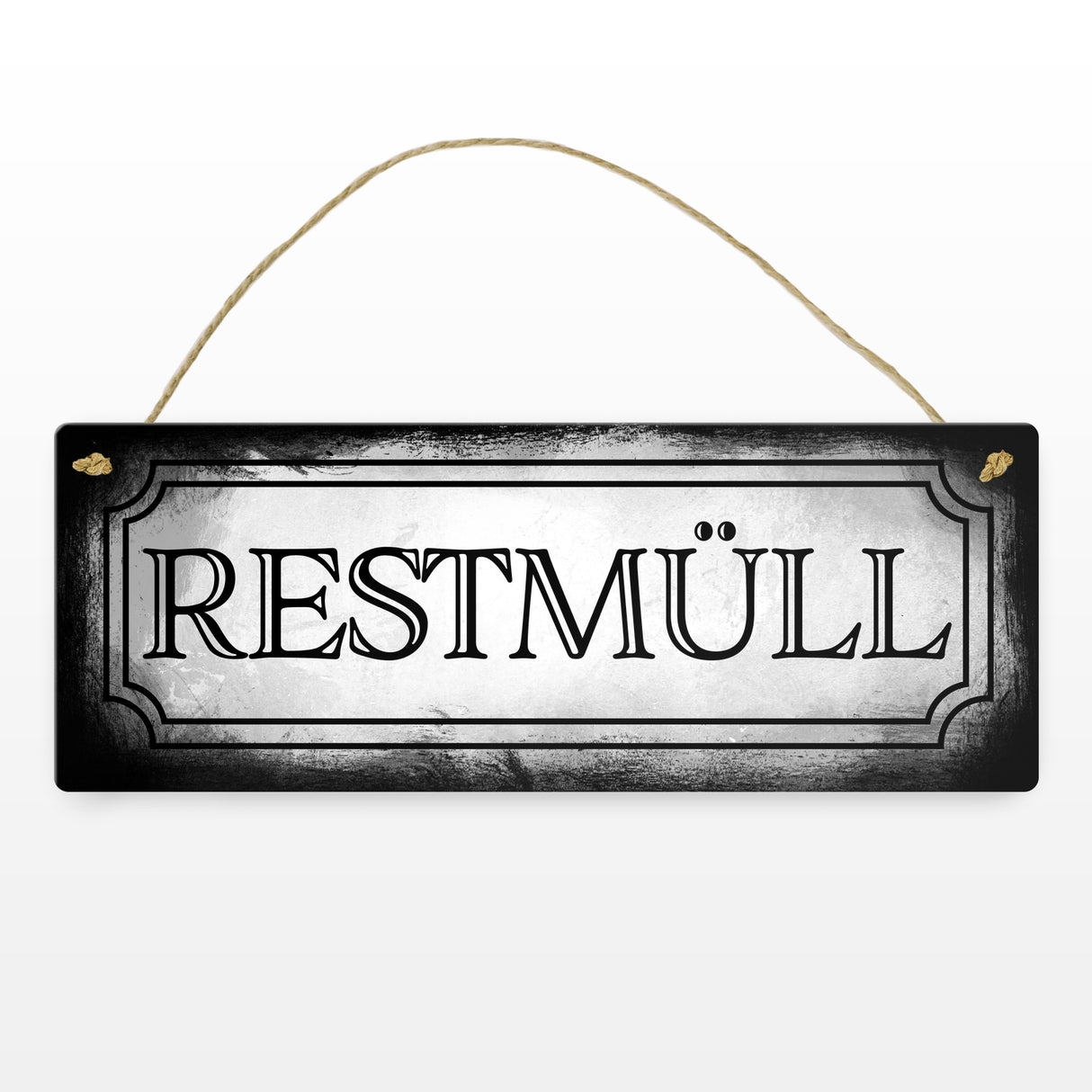 Restmüll Metallschild für die Mülltrennung im Used Look