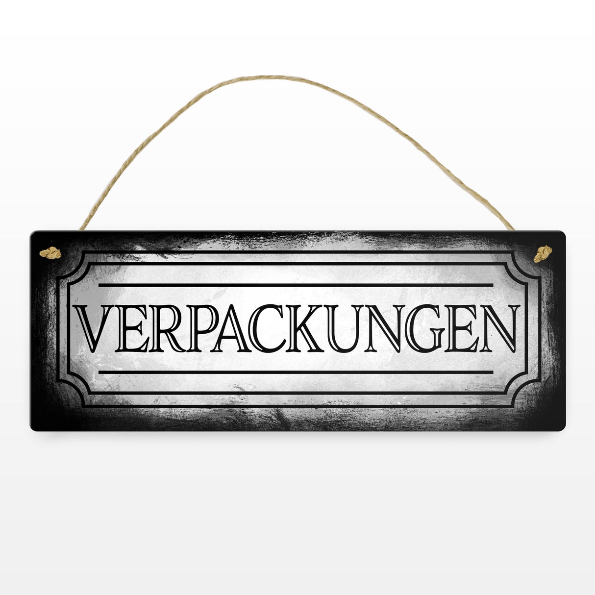 Verpackungen Metallschild für die Mülltrennung im Used Look