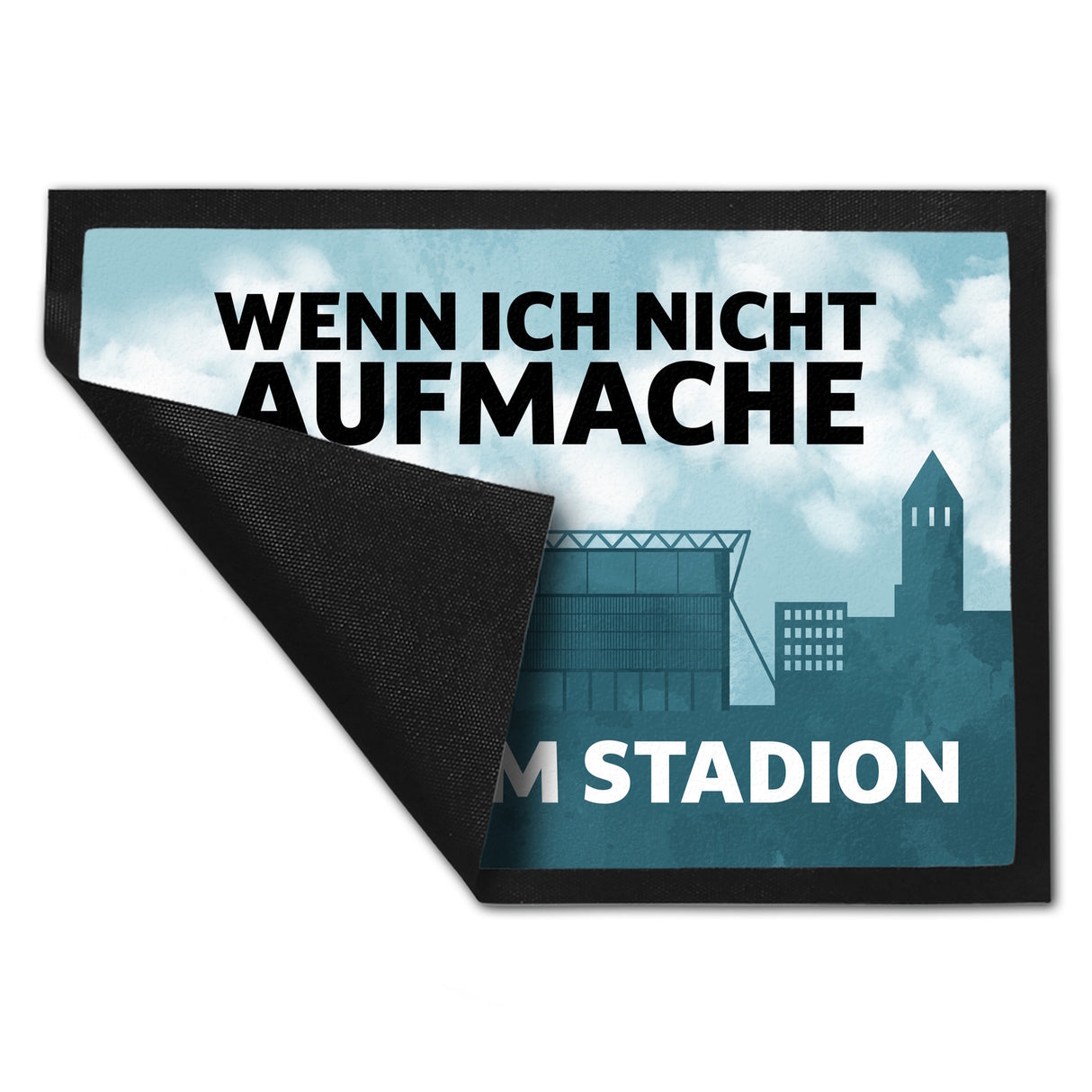 Wenn ich nicht aufmache, bin ich im Stadion Fußmatte