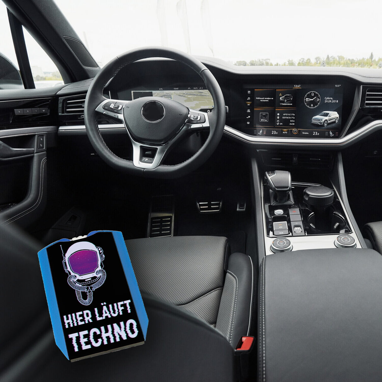 Hier läuft Techno Parkscheibe für Technofans mit 2 Einkaufswagenchips