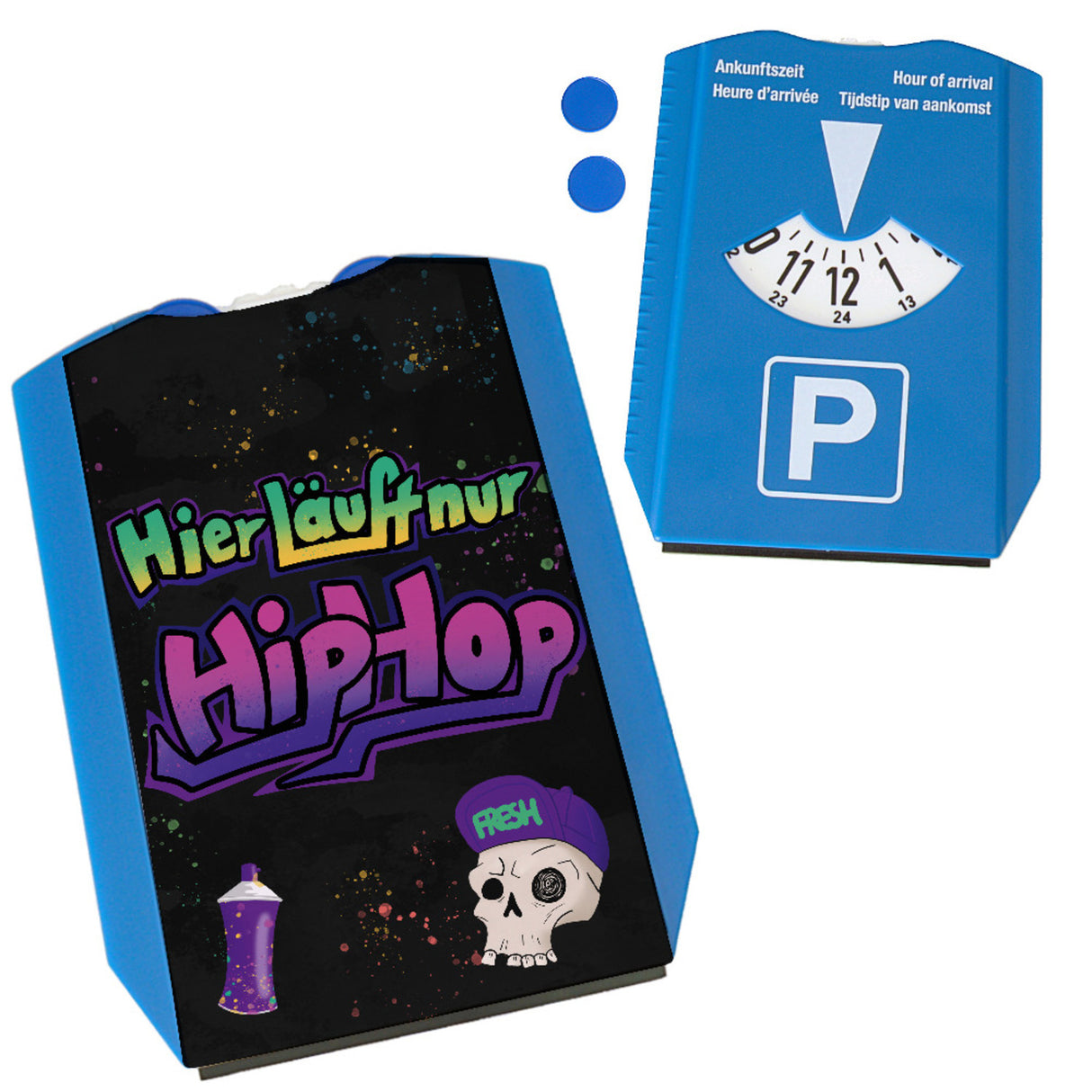 Hier läuft nur Hip-Hop Parkscheibe für Rapper mit 2 Einkaufswagenchips