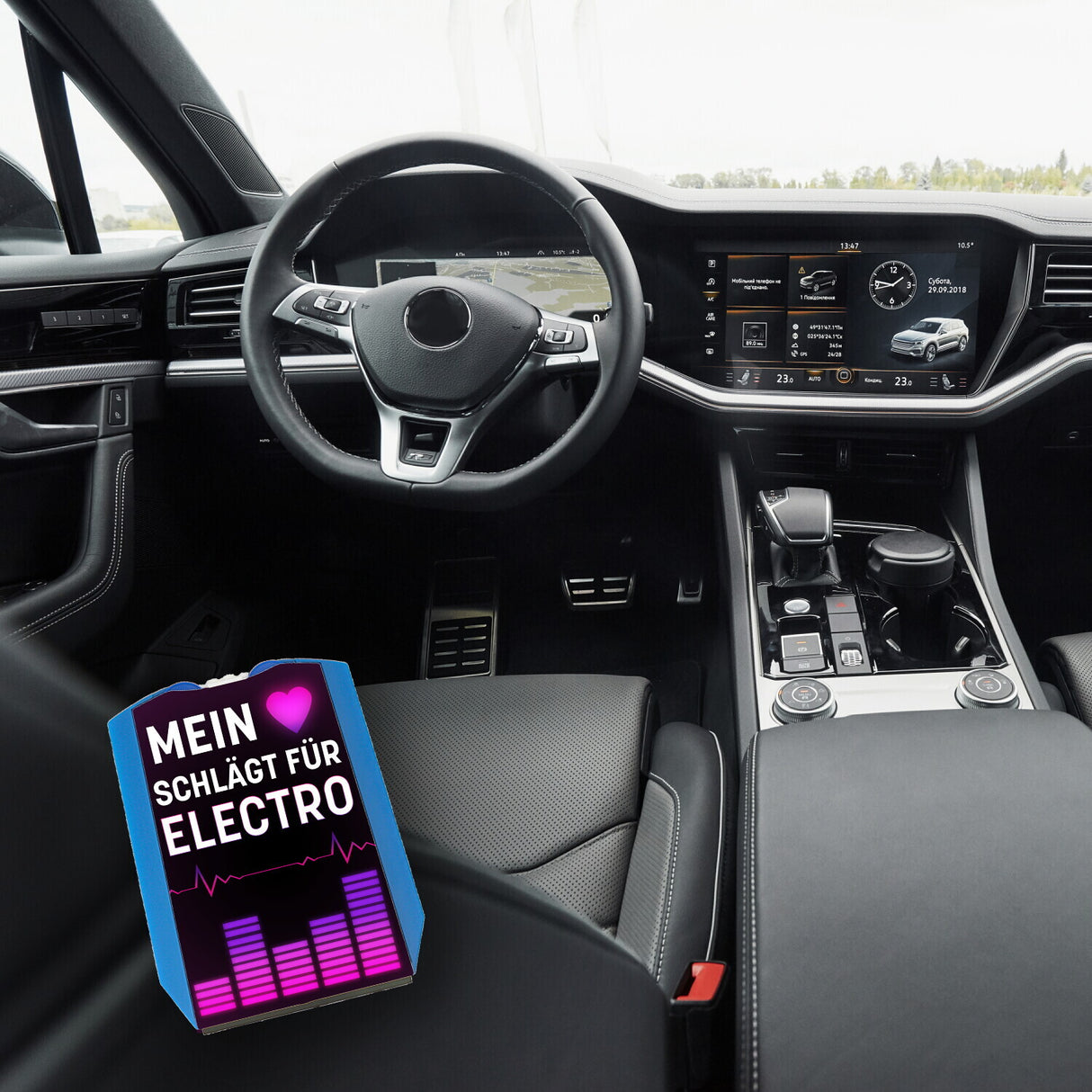 Mein Herz schlägt für Electro Parkscheibe mit 2 Einkaufswagenchips