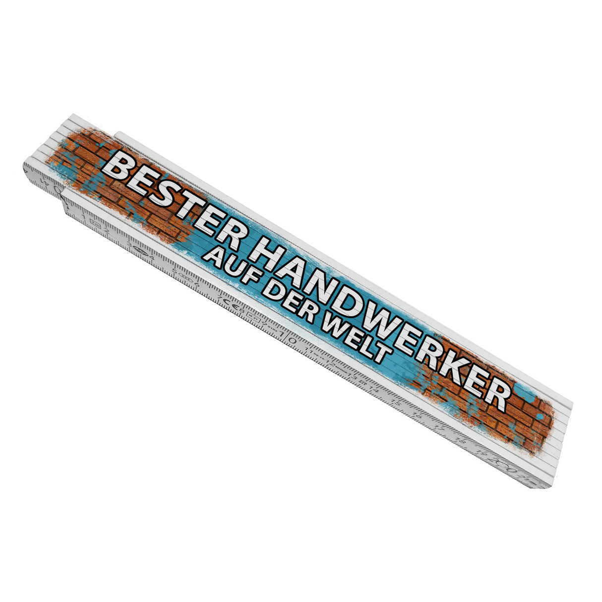 Bester Handwerker auf der Welt Meterstab aus Holz mit Backstein-Motiv