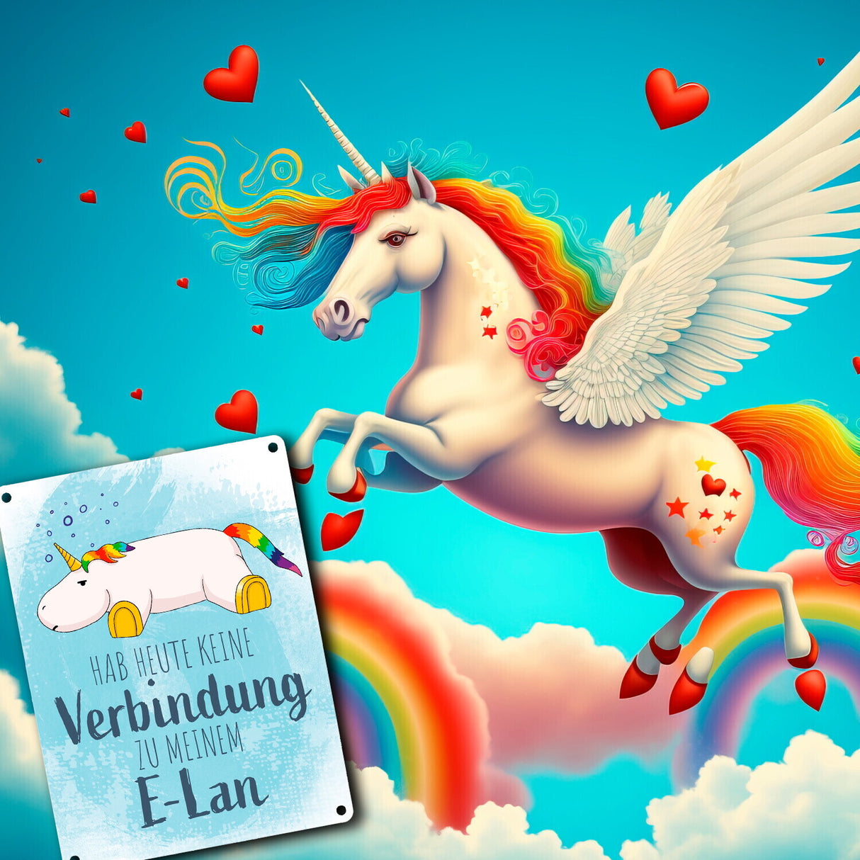 Hab heute keine Verbindung zu meinem E-Lan Einhorn Metallschild