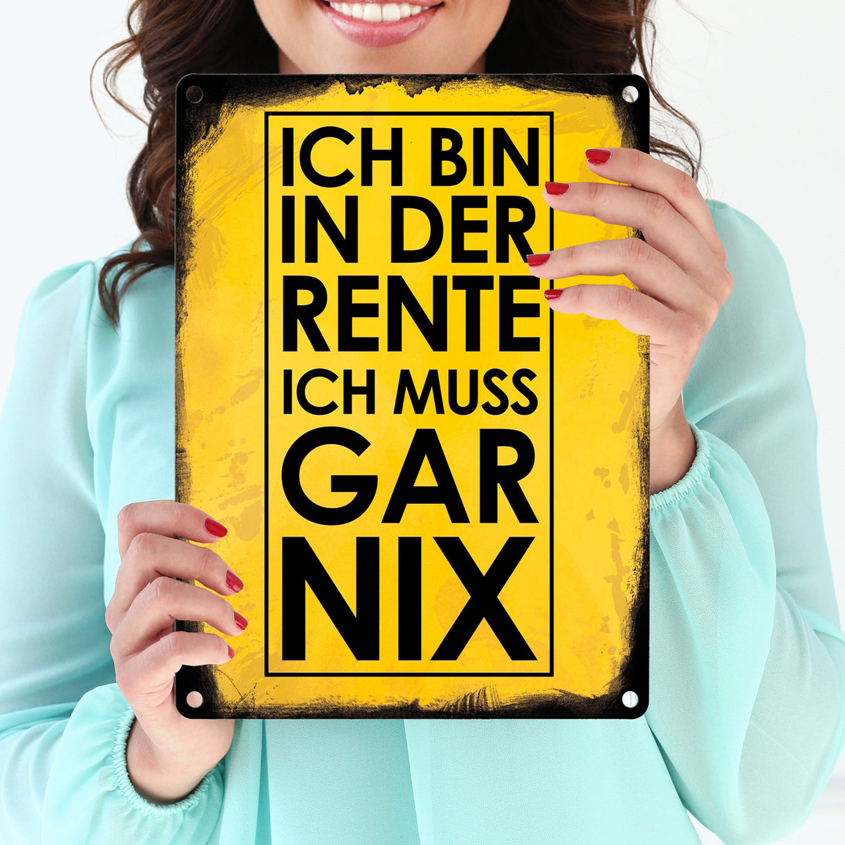 Ich bin in der Rente ich muss gar nix Metallschild für den Ruhestand