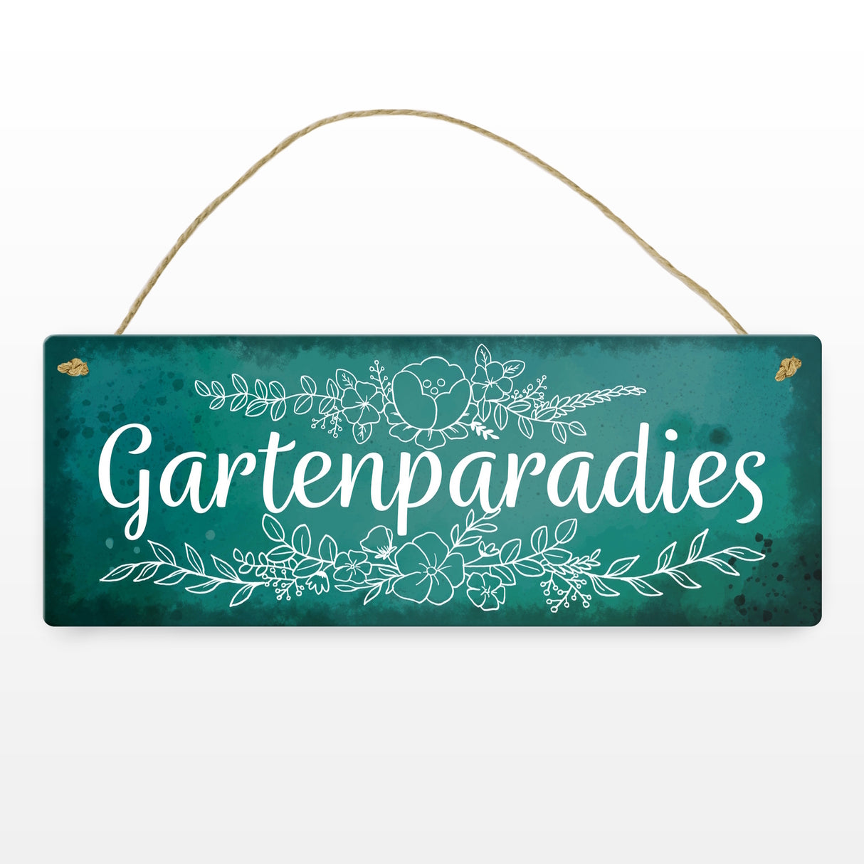 Gartenparadies Metallschild mit floralen Ornamenten