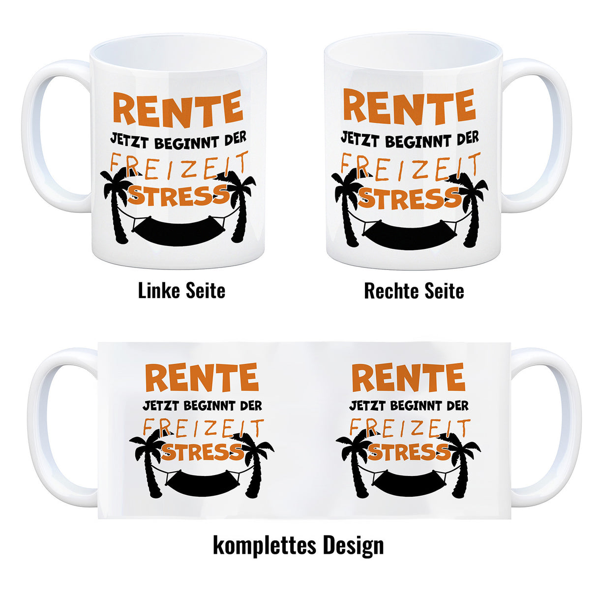 Rente - jetzt beginnt der Freizeitstress Kaffeebecher