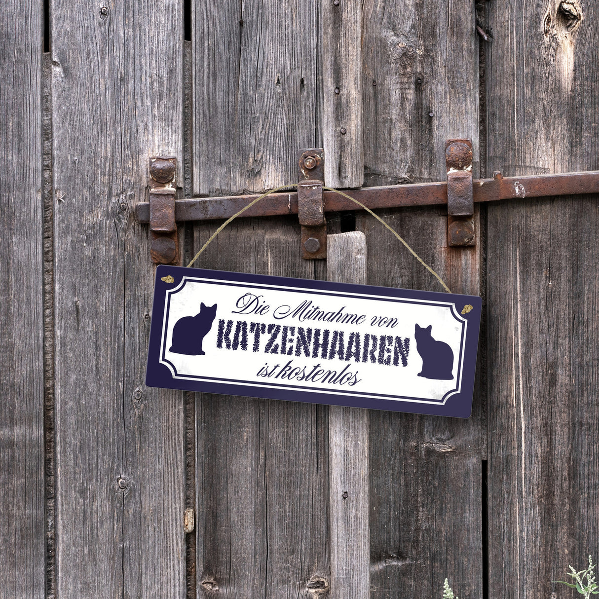 Die Mitnahme von Katzenhaaren ist kostenlos Metallschild