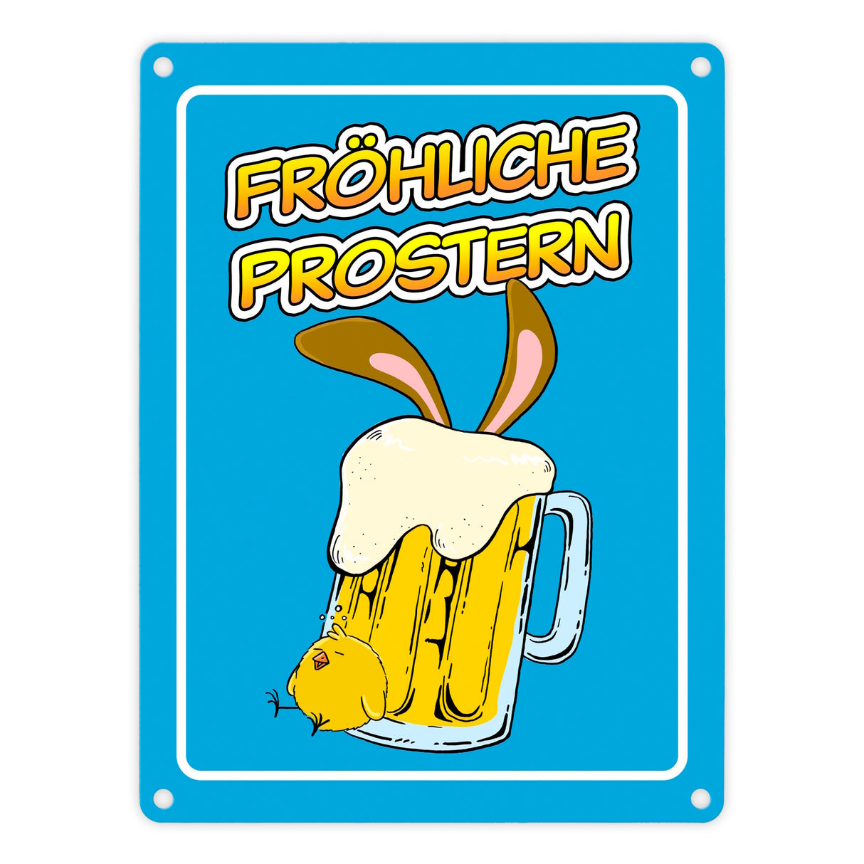 Fröhliche Prostern Metallschild mit Bierkrug