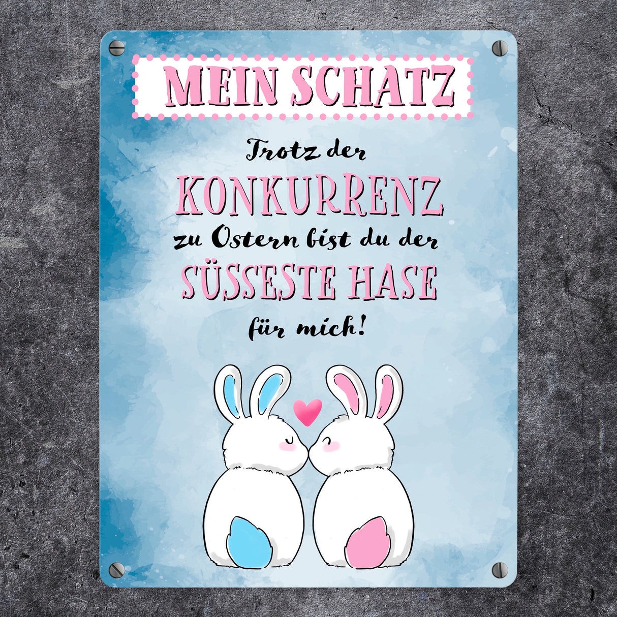 Mein Schatz, du bist der süßeste Hase für mich Metallschild