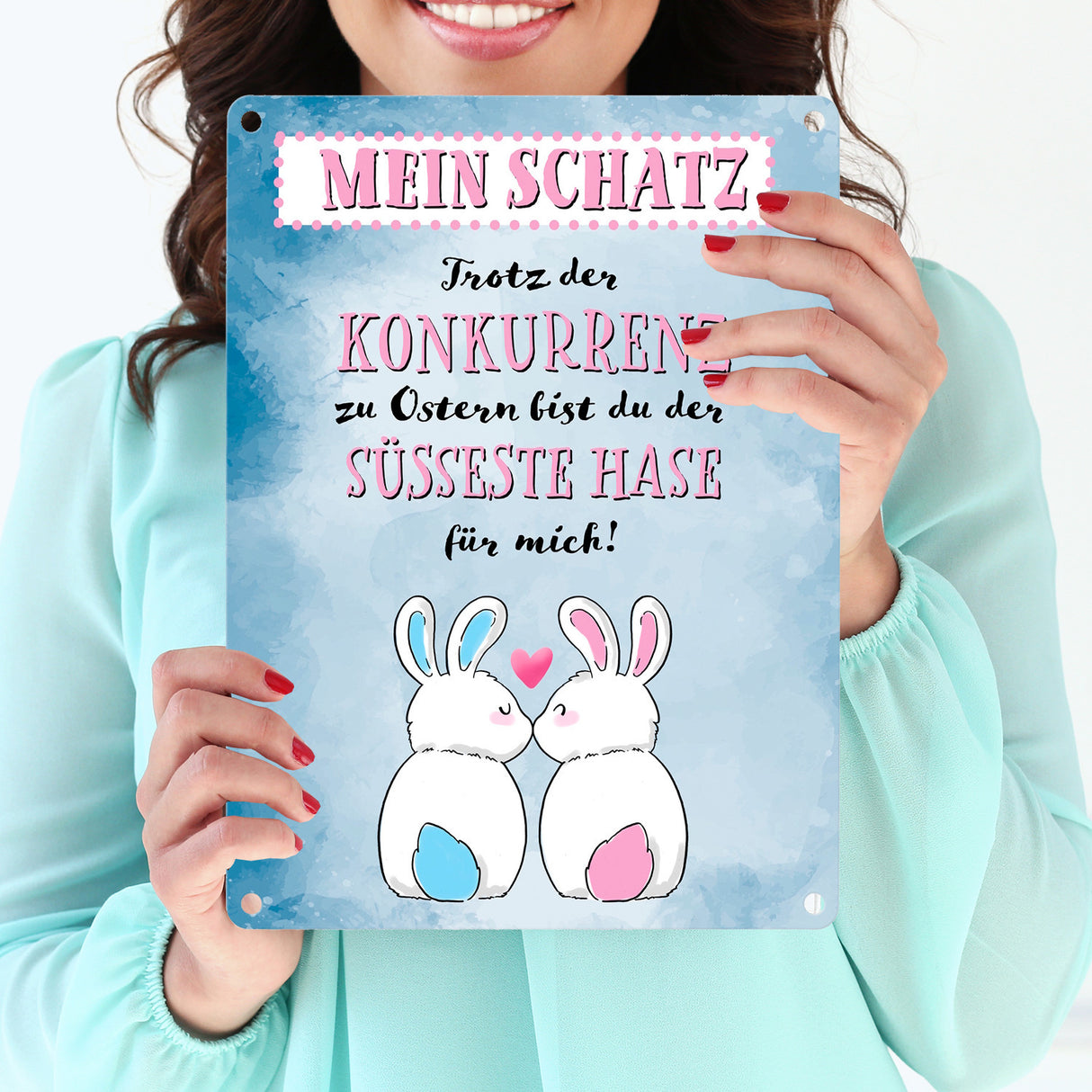 Mein Schatz, du bist der süßeste Hase für mich Metallschild