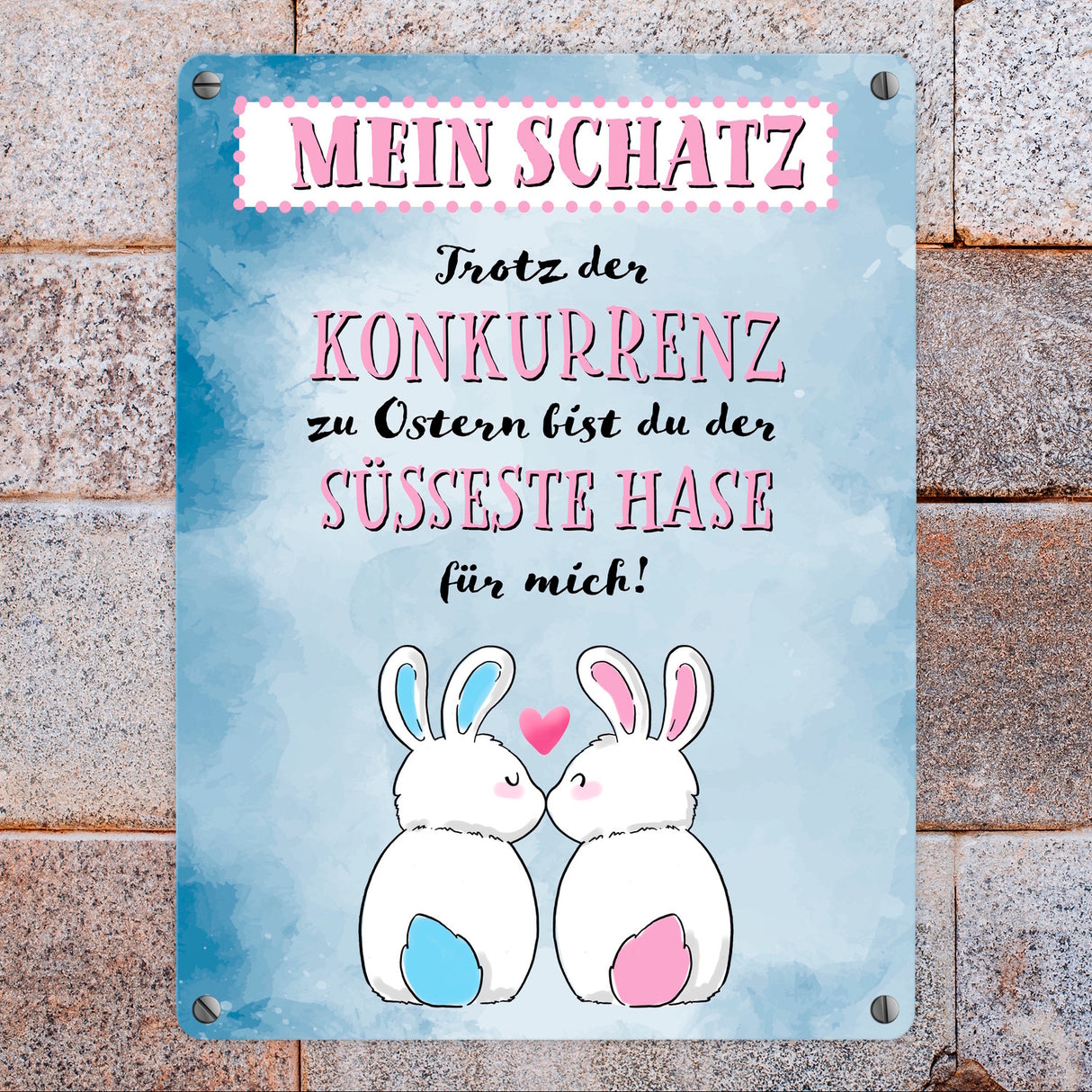 Mein Schatz, du bist der süßeste Hase für mich Metallschild