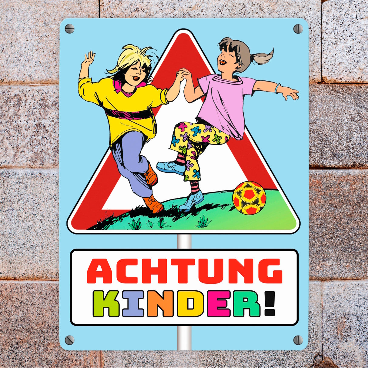 Warnschild Achtung Kinder Metallschild zum Thema Verkehrssicherheit