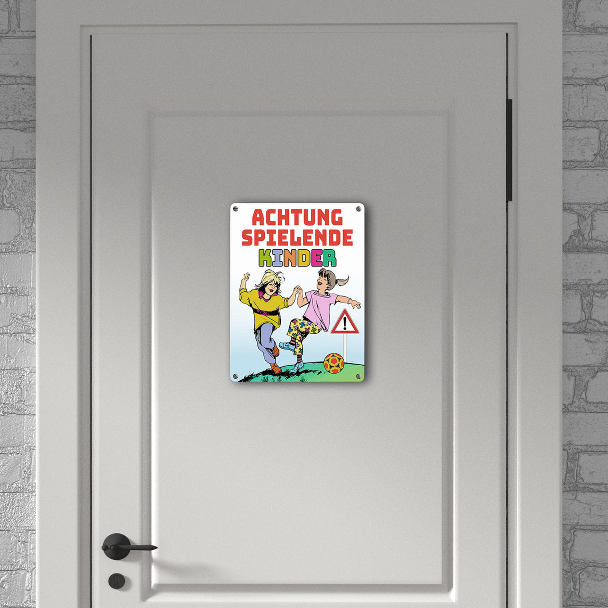 Warnschild Achtung spielende Kinder Metallschild zum Thema Verkehrssicherheit