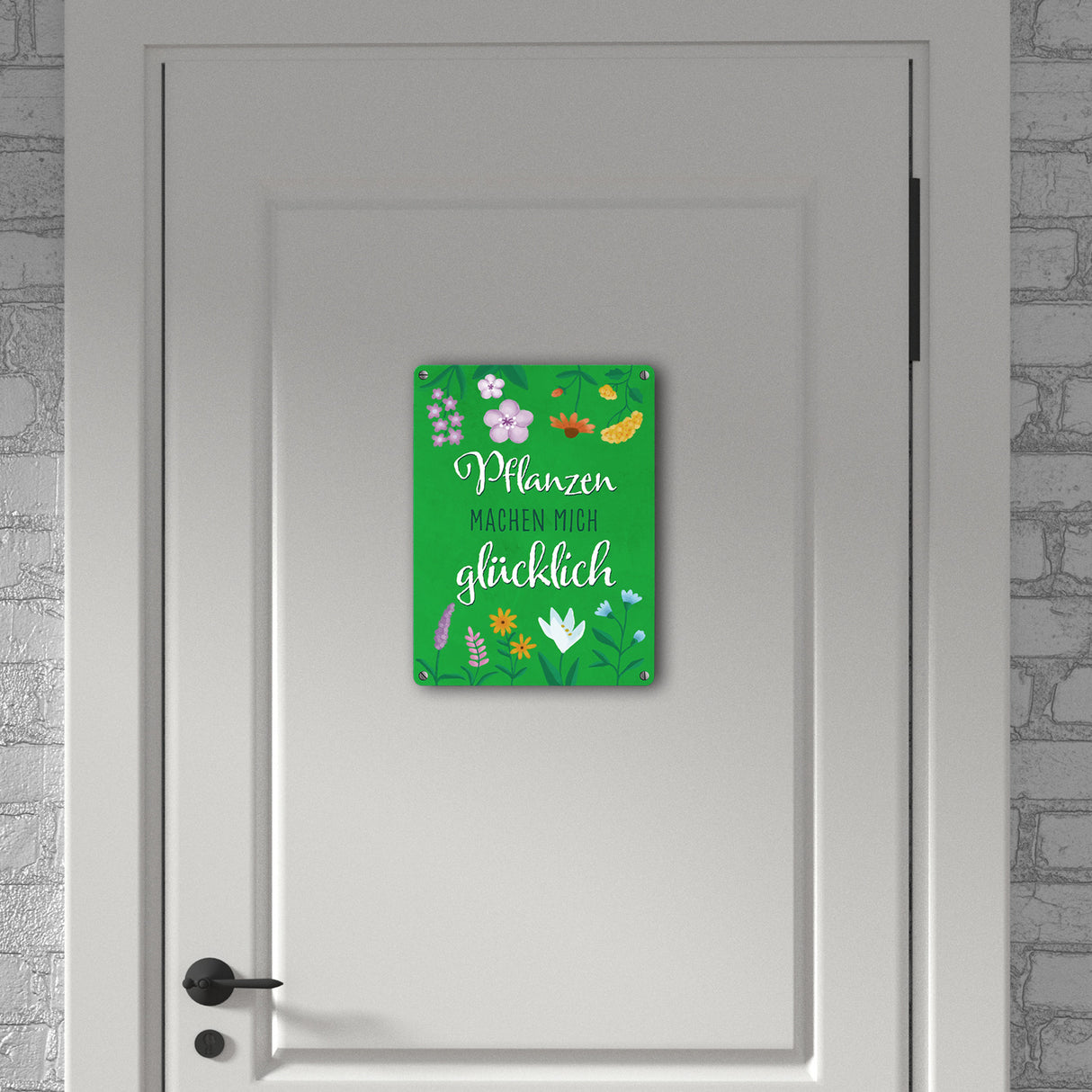 Pflanzen machen mich glücklich Metallschild für Gartenfreunde