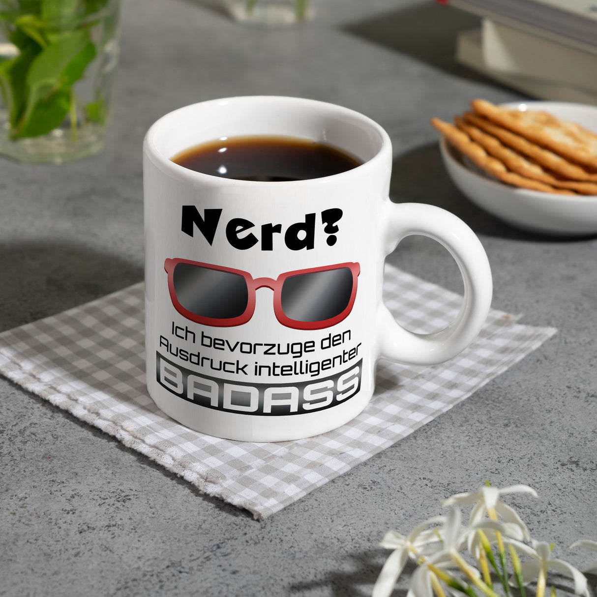 Nerd? - ich bevorzuge den Ausdruck intelligenter Badass Kaffeebecher