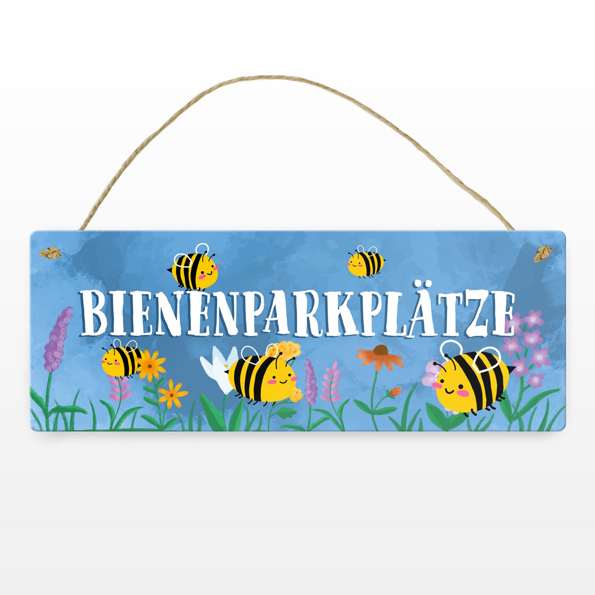 Bienenparkplätze Metallschild mit niedlichen Bienen