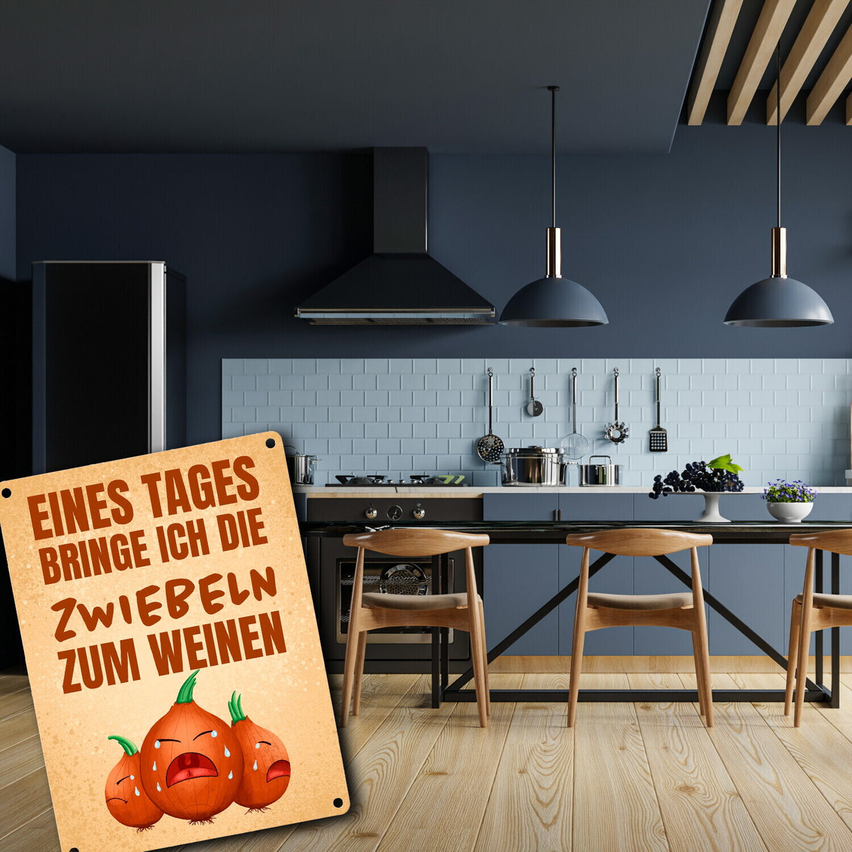 Eines Tages bringe ich die Zwiebeln zum Weinen Metallschild