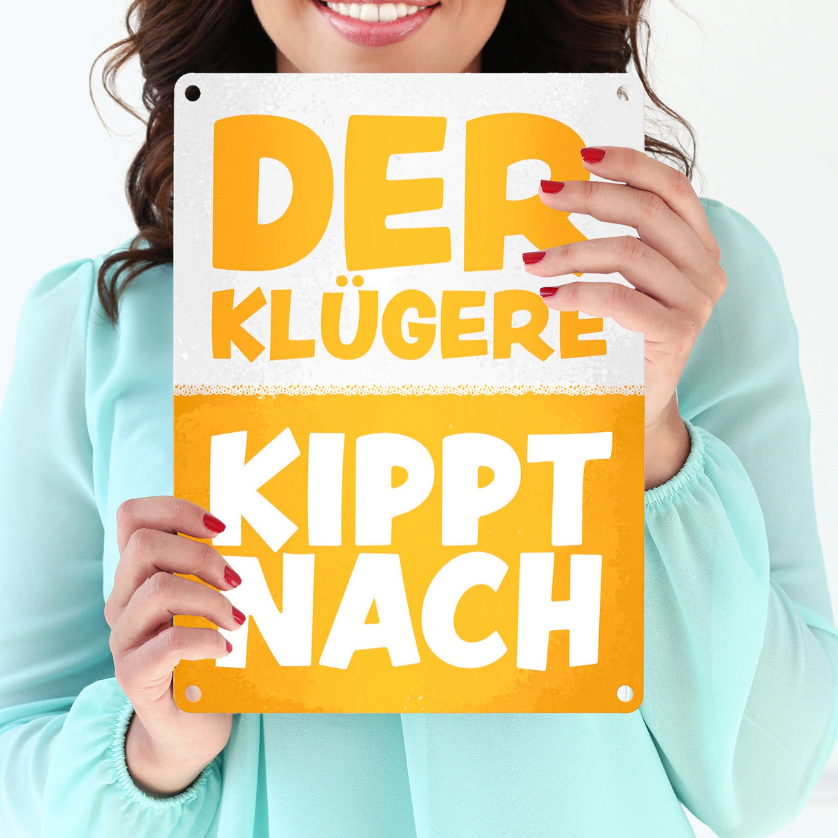 Der Klügere kippt nach witziges Bier Metallschild