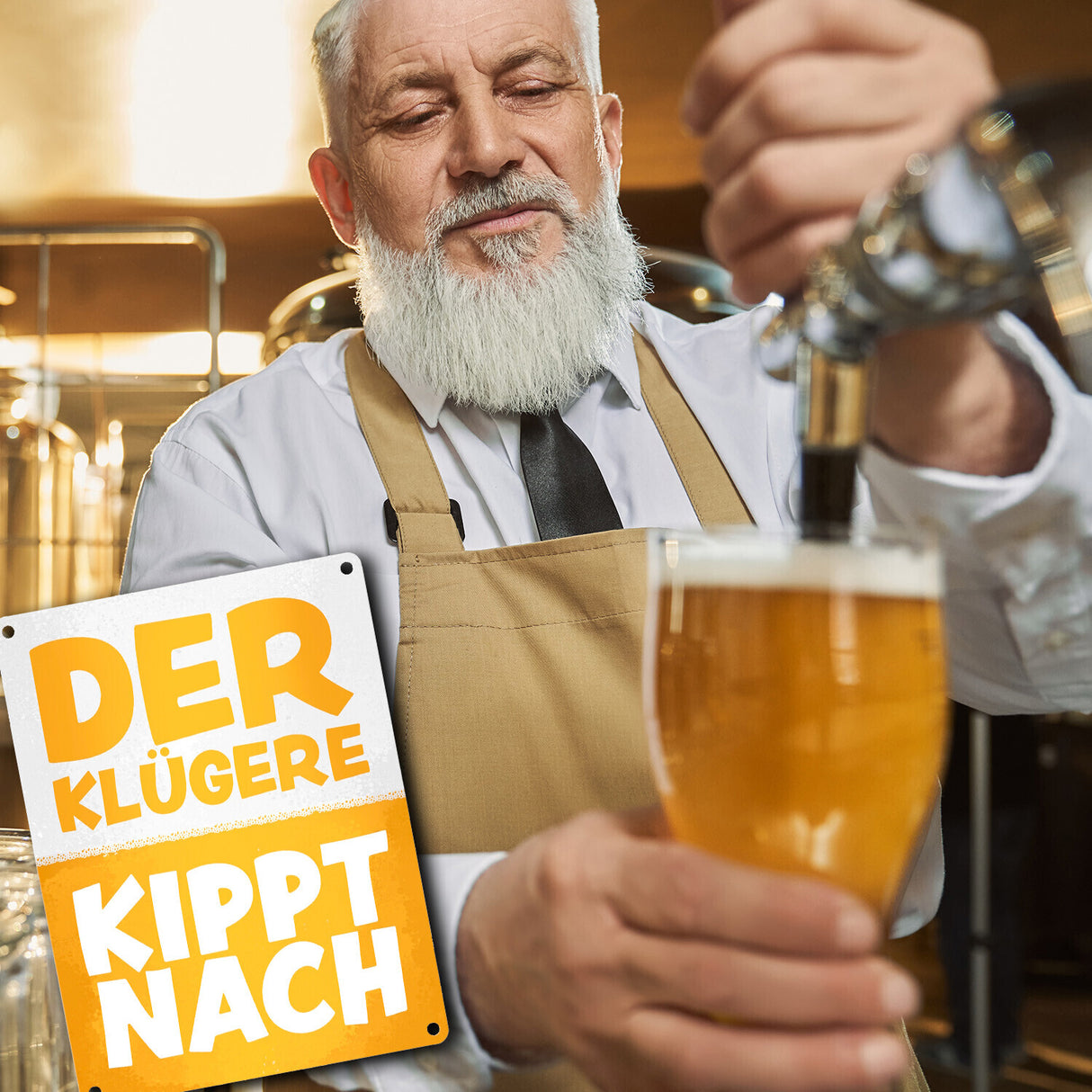 Der Klügere kippt nach witziges Bier Metallschild