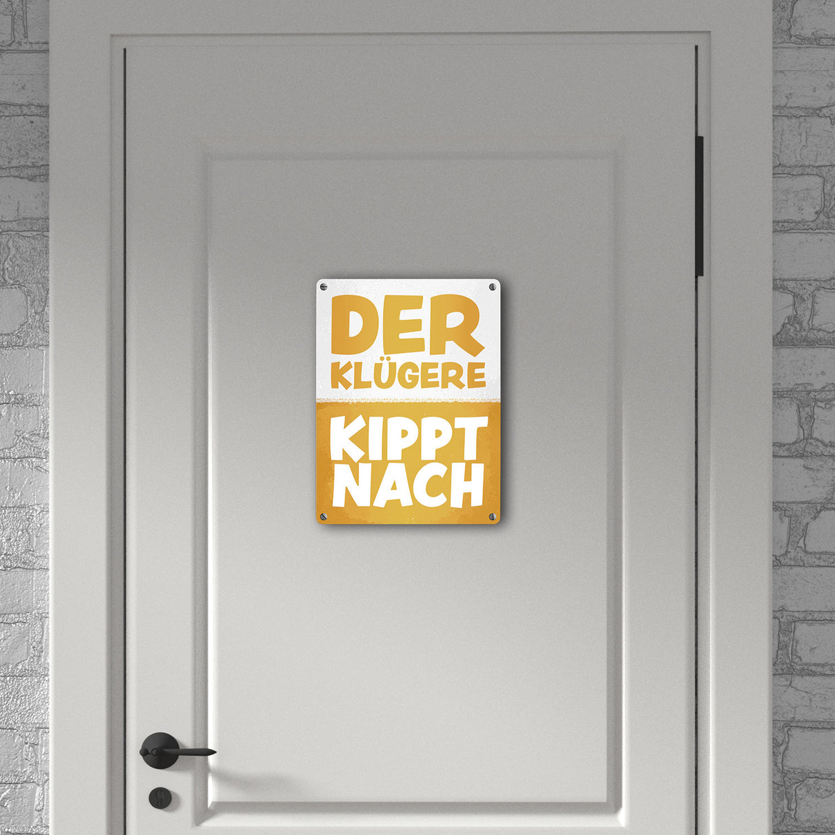 Der Klügere kippt nach witziges Bier Metallschild