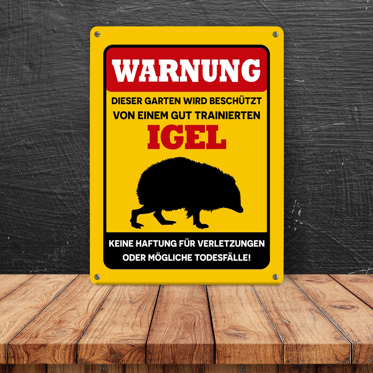 Warnung dieser Garten wird beschützt von einem Igel Metallschild in 15x20 cm