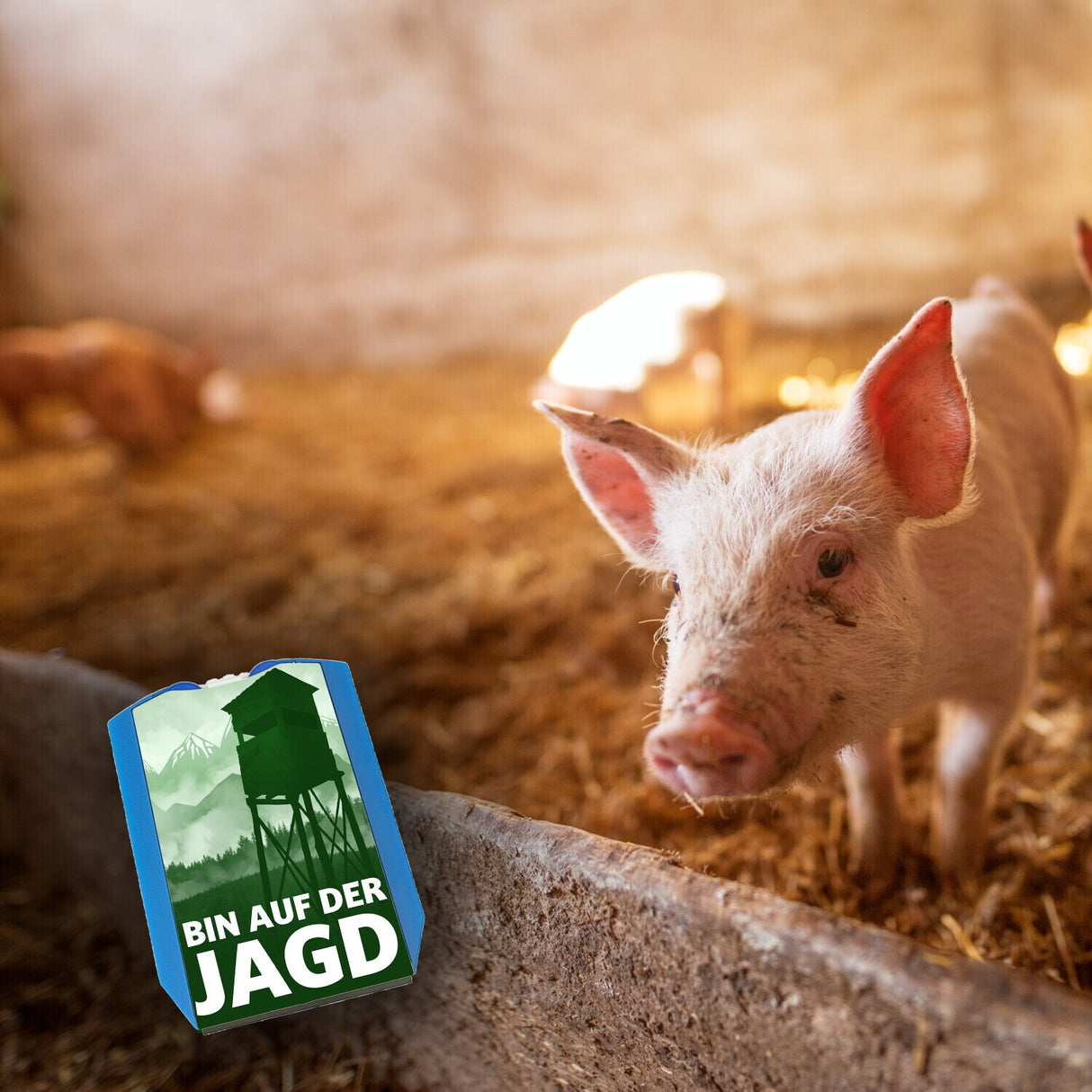 Bin auf der Jagd Parkscheibe für Jäger mit Jägerstand und 2 Einkaufswagenchips