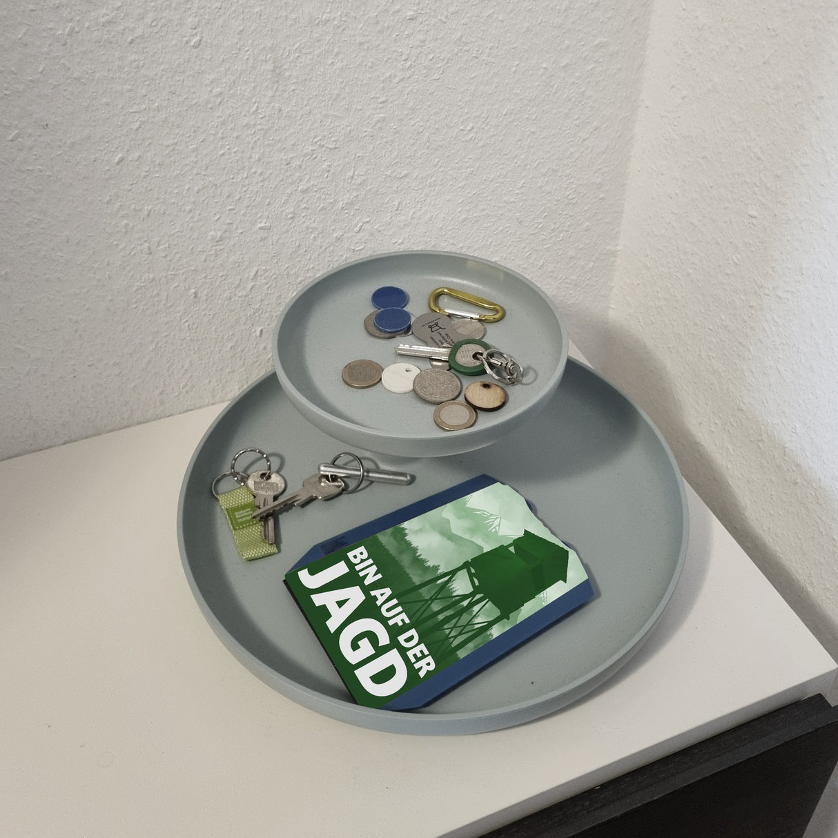 Bin auf der Jagd Parkscheibe für Jäger mit Jägerstand und 2 Einkaufswagenchips