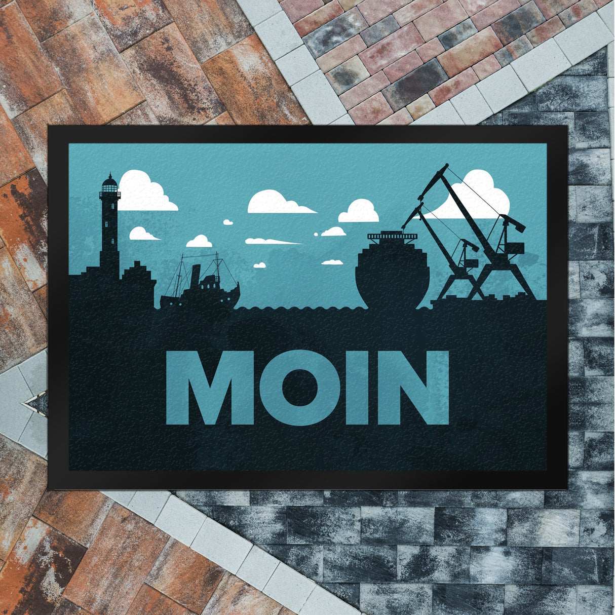 Moin Fußmatte mit Hafenmotiv