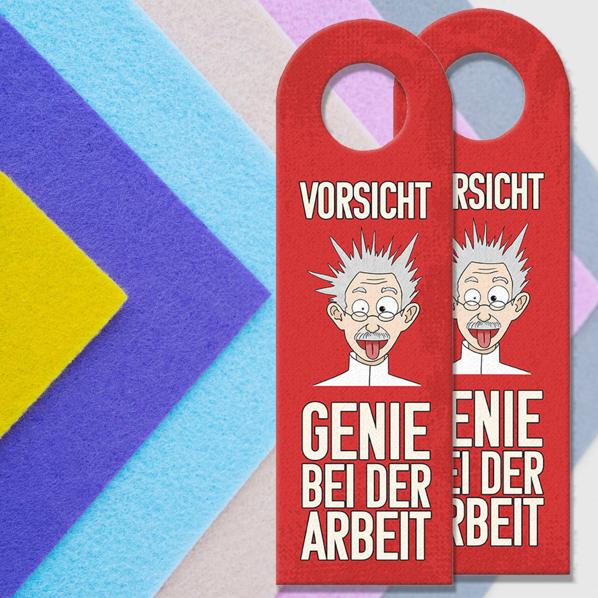 Vorsicht Genie bei der Arbeit Türhänger