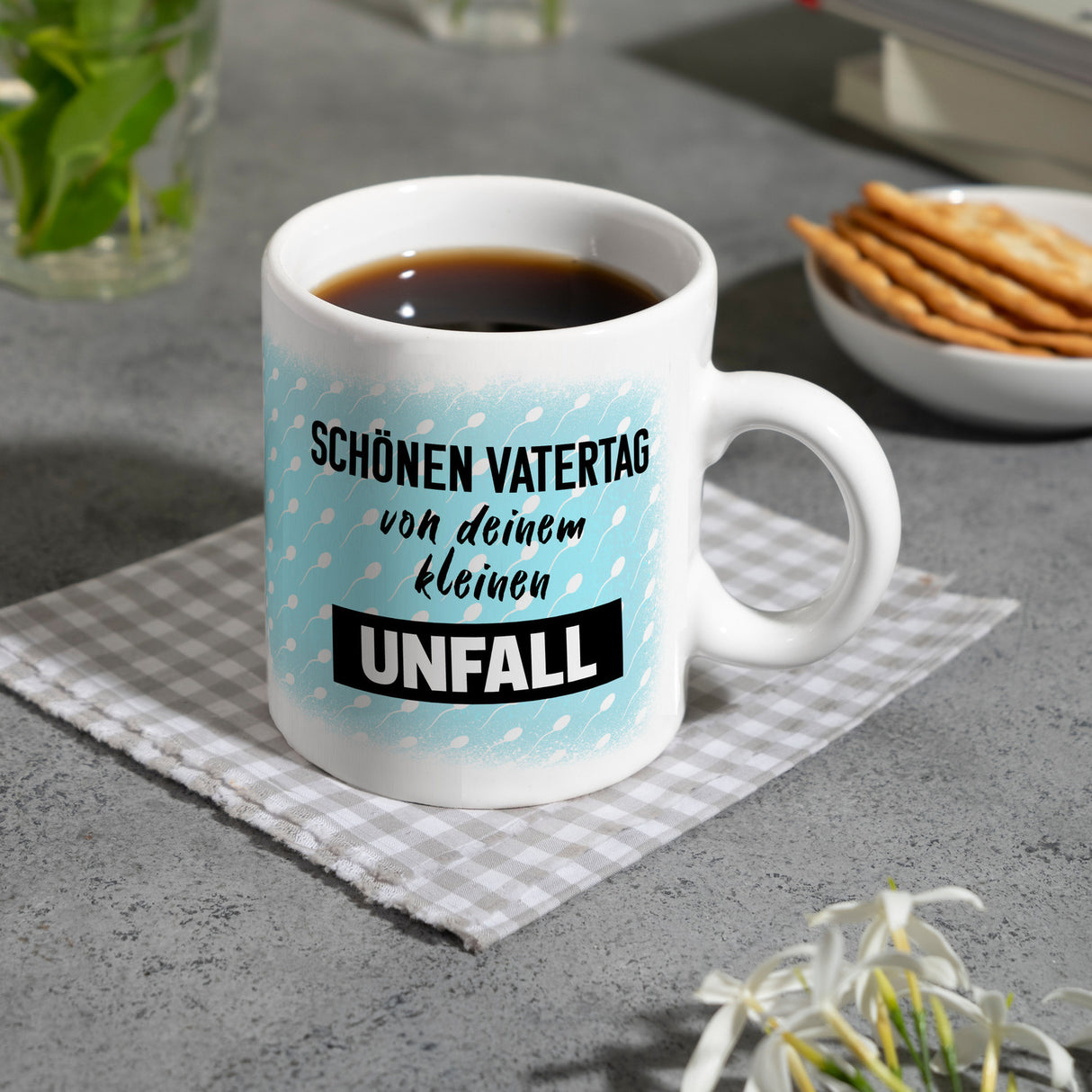 Schönen Vatertag von deinem kleinen Unfall Spermium Kaffeebecher zum Vatertag