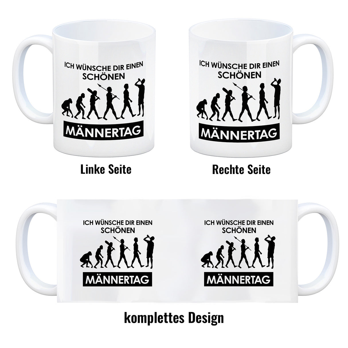 Ich wünsche dir einen schönen Männertag Kaffeebecher Evolution des Menschen
