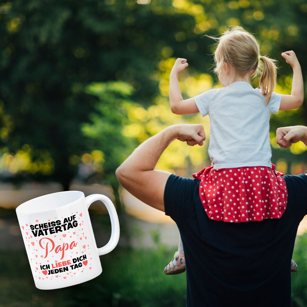 Scheiss auf Vatertag Papa ich liebe dich jeden Tag Kaffeebecher